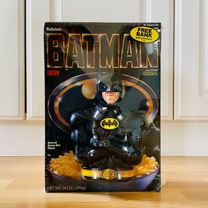 🦇SEALED Batman Coin Bank & Cereal